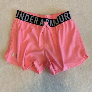 Under Armour Girls Shorts, Athletic, Size Youth M, Pink, Excellent Condition